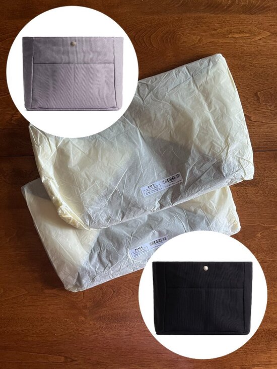 Portland Leather Handbags - Portland Leather black and gray canvas organizers NWT